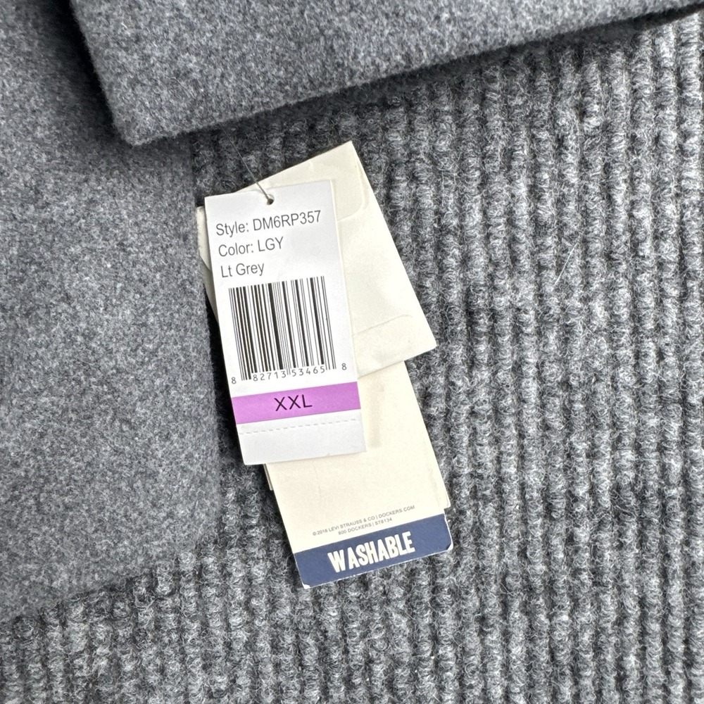 NWT Dockers Coat Men XXL Gray Wool Blend Single Breasted Winter Jacket - Picture 2 of 14